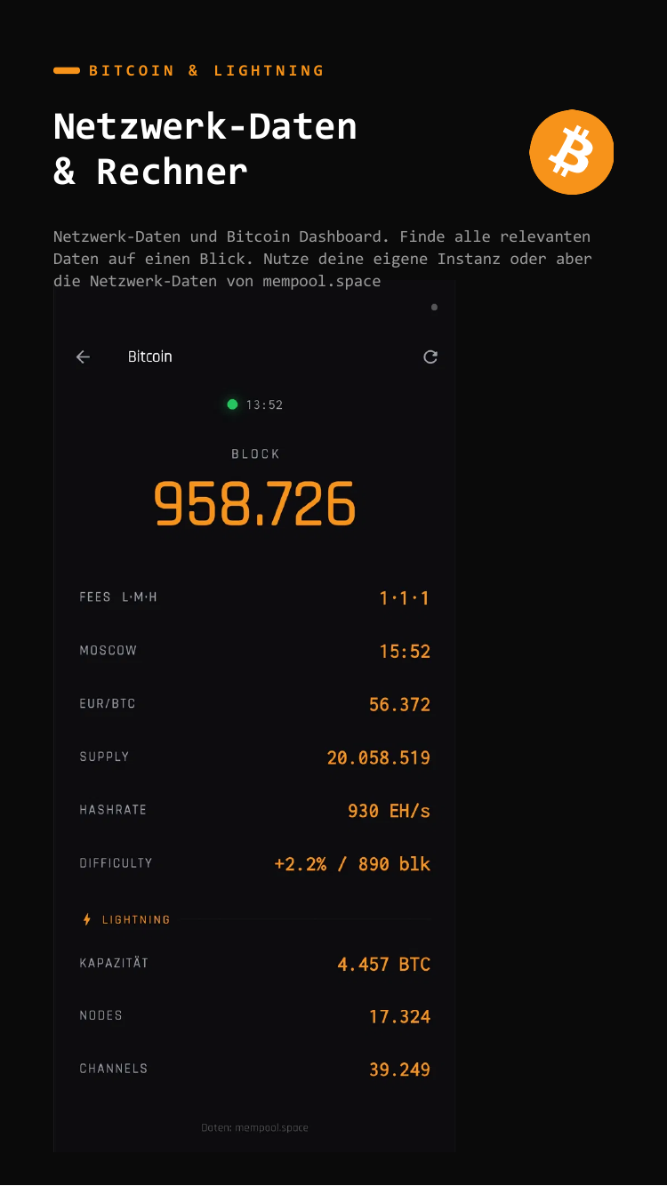 Bitcoin und Lightning Netzwerkdaten